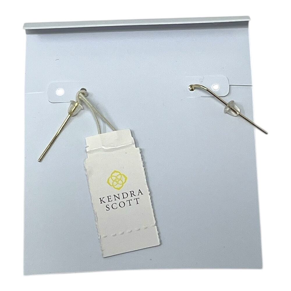 Kendra Scott Vanessa Dichroic Glass Drop Earrings 14K Gold Plated Faceted NWT - Picture 4 of 5